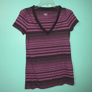 Striped Target V-neck tee